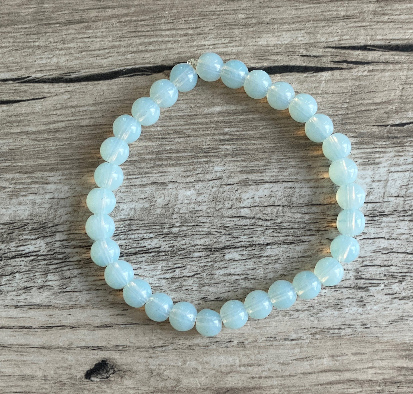 Glass beaded light blue bracelet