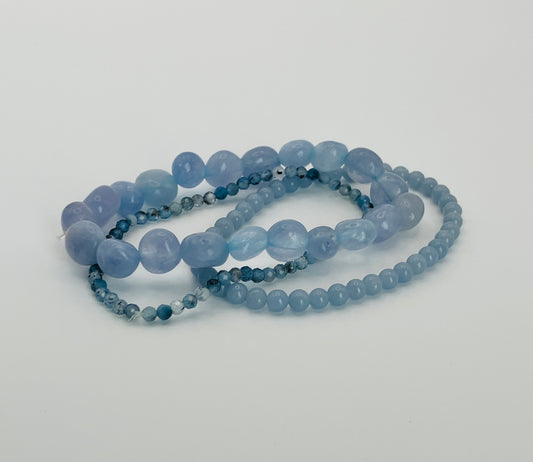 Blue beaded bracelets