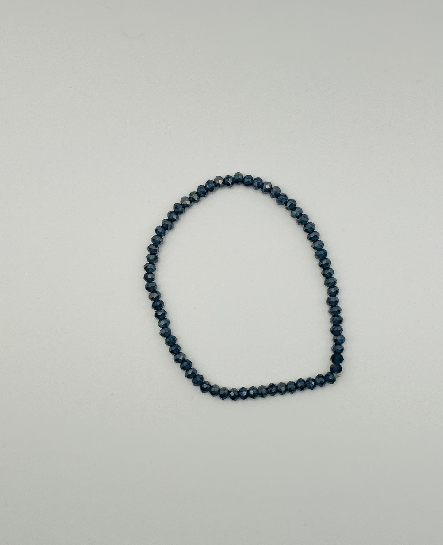 Dark Blue, Black Gray beaded bracelets set