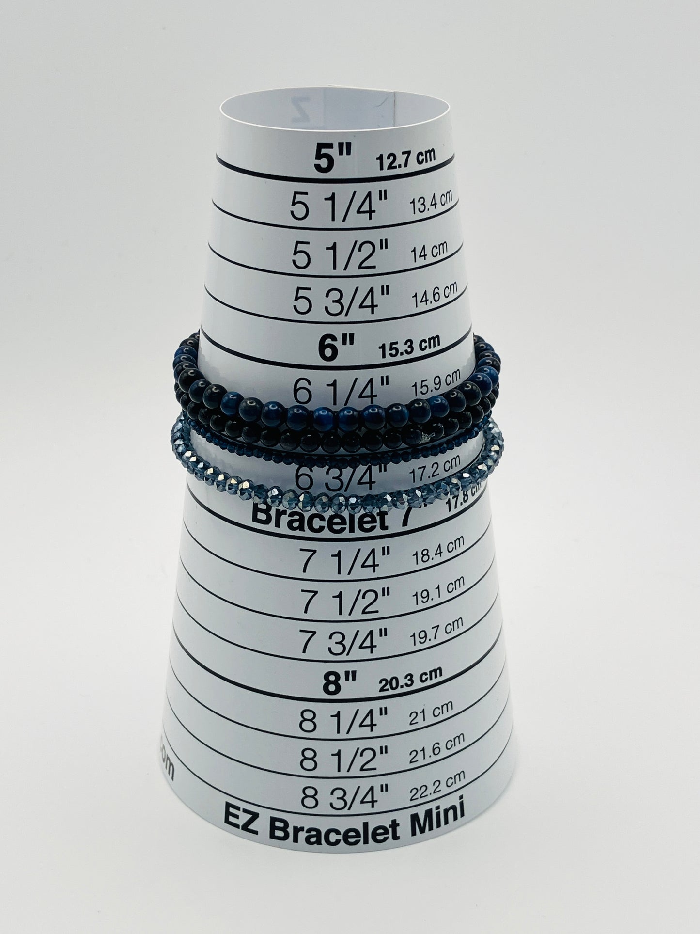 Dark Blue, Black Gray beaded bracelets set
