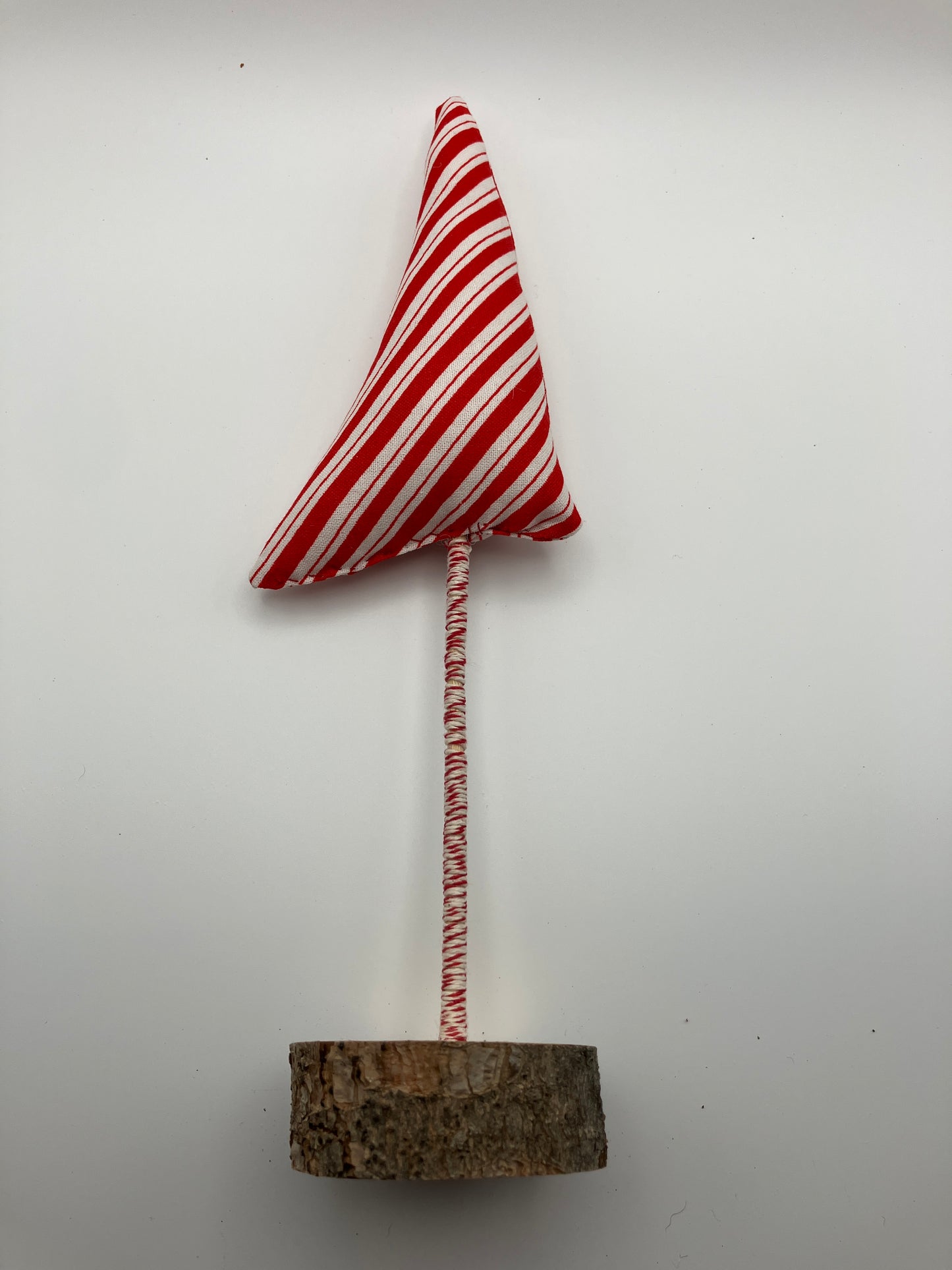 Red and white striped tree