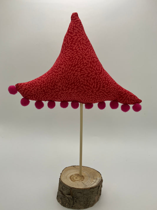 Red tree with pink and red pompoms